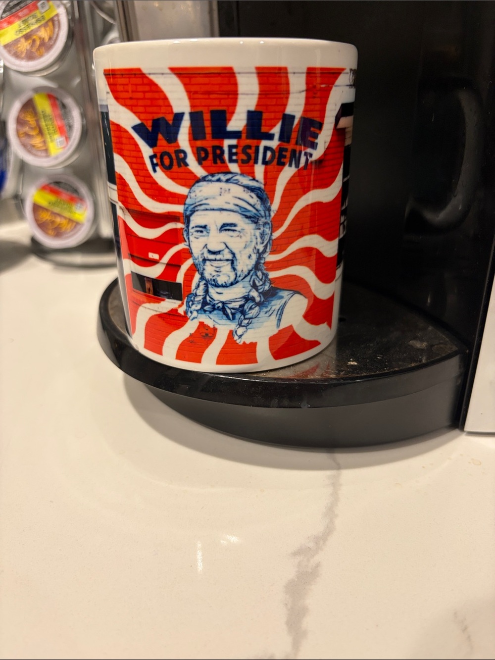 Willie For President Red & White Ceramic Mug - Willie Nelson